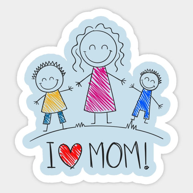 I Love Mom Sticker by Little Painters